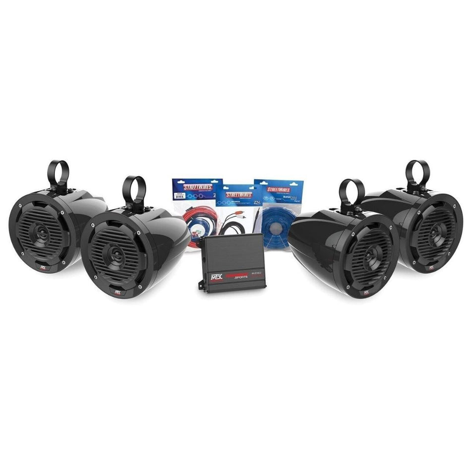 MTX ORVKIT2, Wired Phone-Controlled Motorsports Sound Package - 4 Speaker
