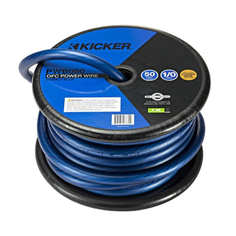 Kicker PWB050, Power Wire, Spool, Blue,1/0ga, 50ft (46PWB050)