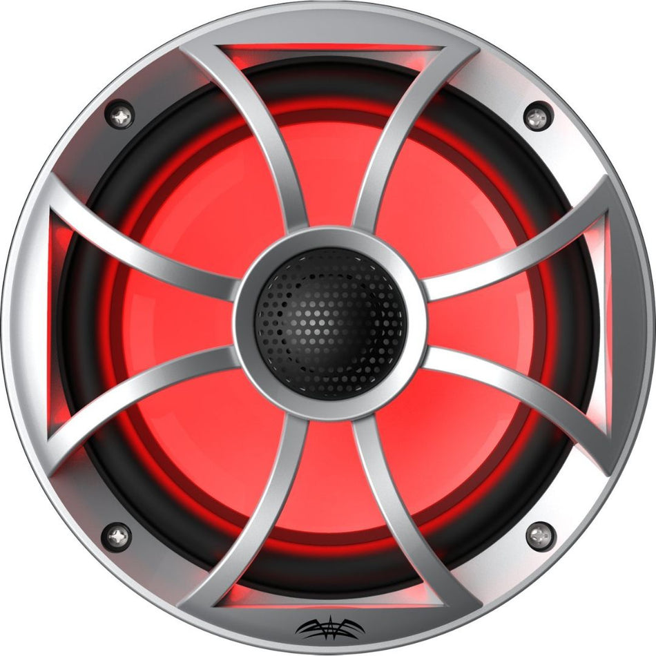 Wet Sounds RECON 6-S RGB, Recon RGB Series 6.5" Coaxial Speakers XS Silver Grill Gun Metal Cone - Silver