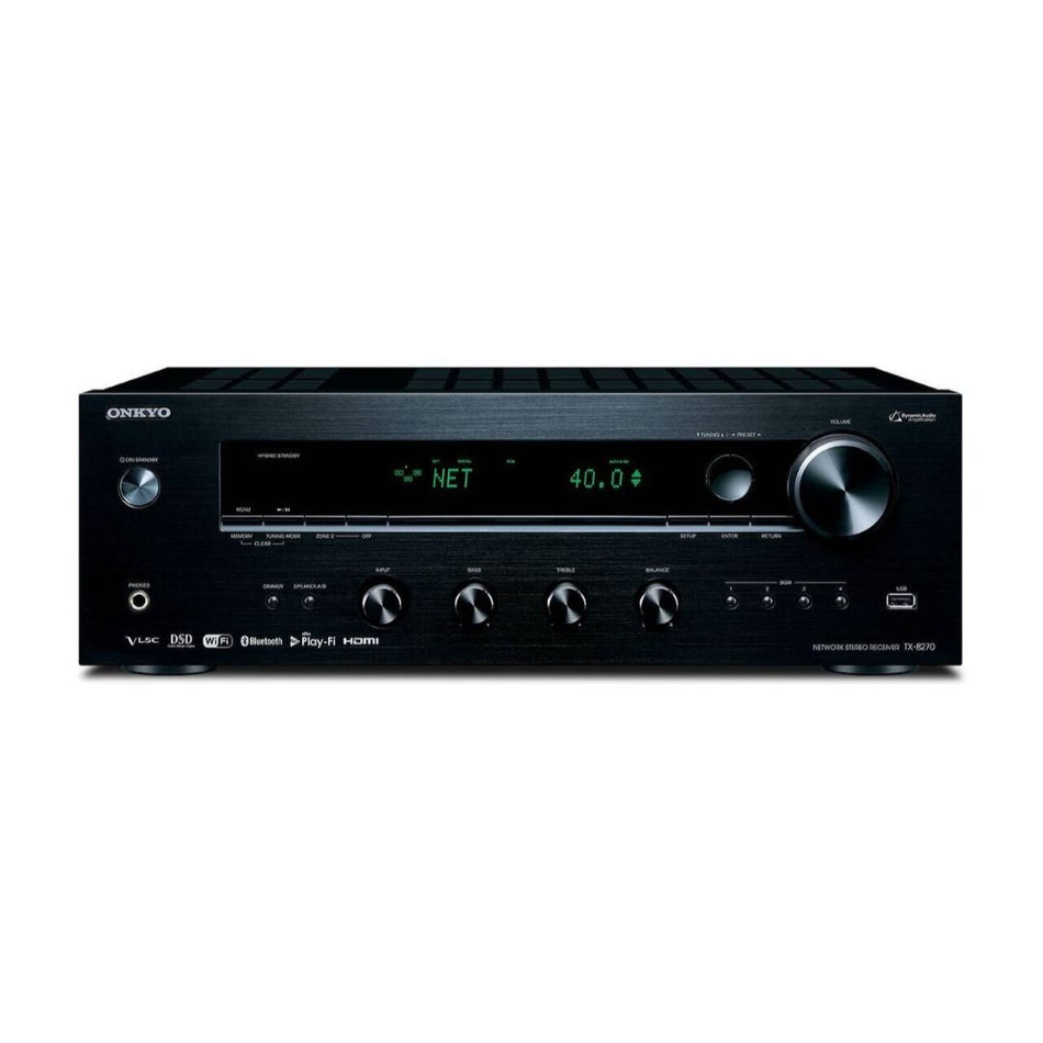 Onkyo TX-8270, Stereo Receiver with HDMI connections, Wi-Fi, Bluetooth, and Chromecast Built-In