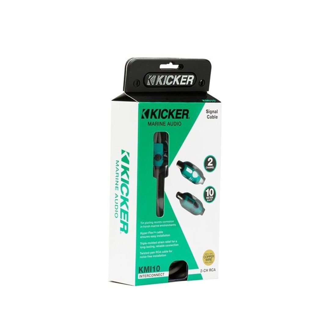 Kicker KMI10, Marine Series 2-Ch RCA Interconnect, 10.0M (47KMI10)
