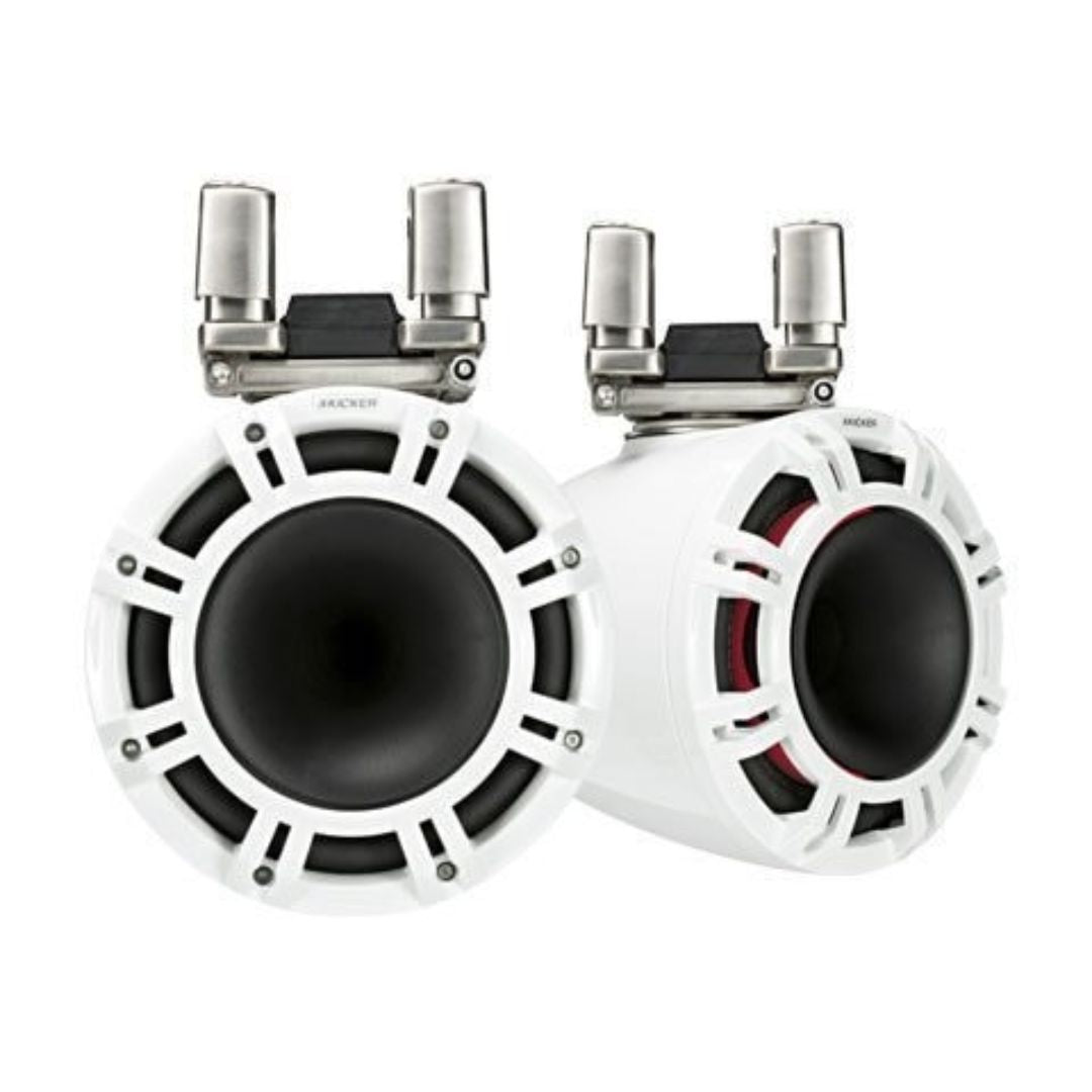 Kicker KMTC94W, KMTC 9" (228mm) Horn-Loaded Tower System, Pair, 4-Ohm, WHITE (44KMTC94W)