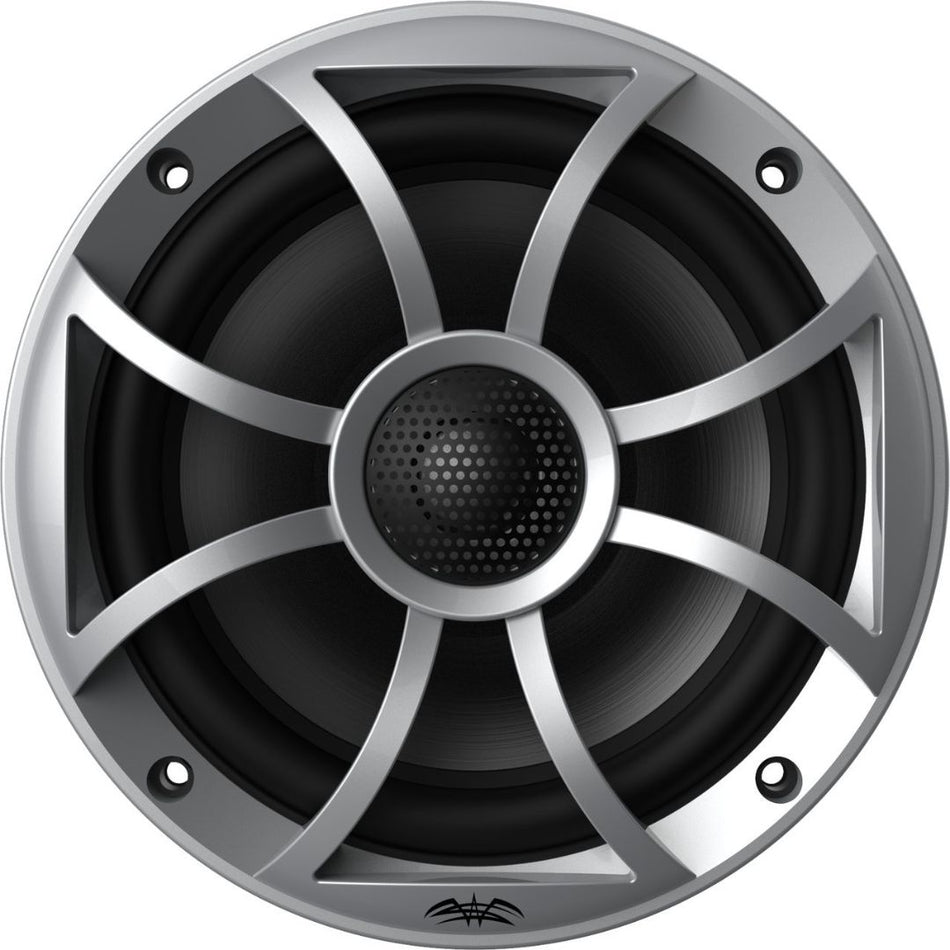 Wet Sounds RECON 6-S, Recon Series 6.5" Coaxial Speakers XS Silver Grill Gun Metal Cone - Silver