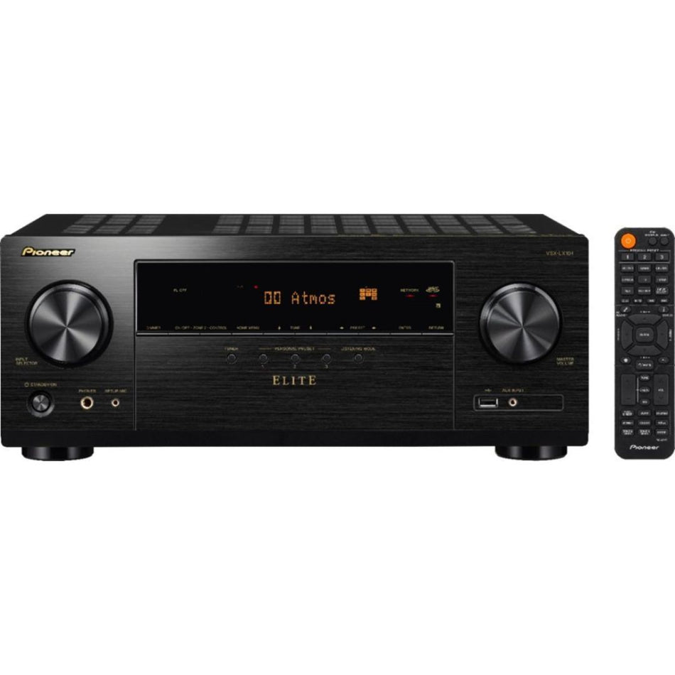 Pioneer Elite VSX-LX104, Elite 7.2 Channel Bluetooth Capable with Dolby Atmos 4K Ultra HD HDR Compatible A/V Home Theater Receiver
