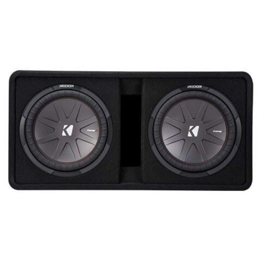 Kicker DCWR122, CompR Dual 12" Subwoofers in Vented Enclosure, 2-Ohm, 1000W (43DCWR122)