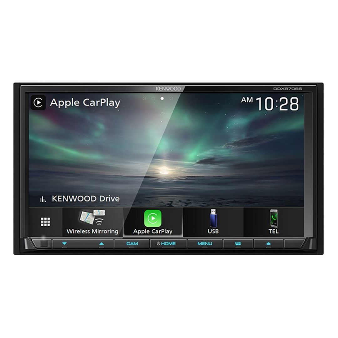 Kenwood DDX8706S, 6.95" DVD Multimedia Receiver w/ Wireless CarPlay and Android Auto