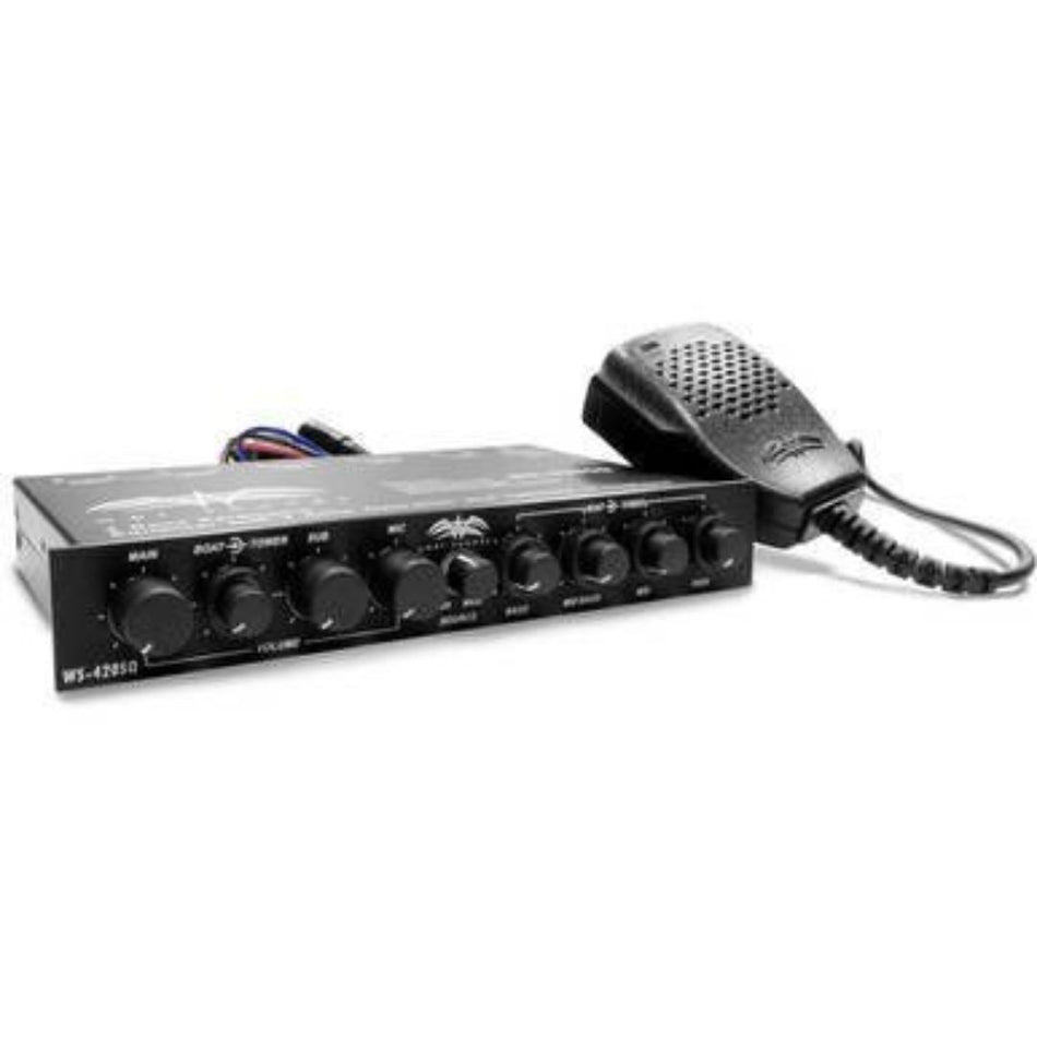 Wet Sounds WS-420 SQ, Dual Band EQ W/ 3 Zone Control and Built-In Mic
