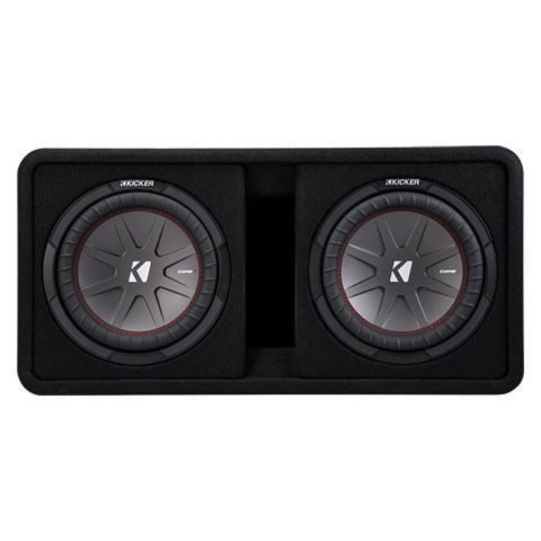 Kicker DCWR102, CompR Dual 10" Subwoofers in Vented Enclosure, 2-Ohm, 800W (43DCWR102)