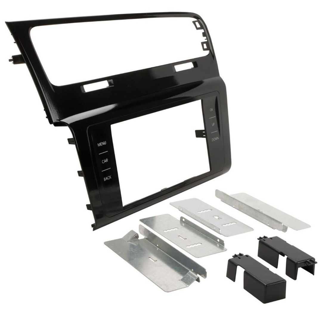 Scosche VW2352HGB, 2015 Volkswagen Golf ISO Double DIN Kit, High Gloss Black (Mark 7 Models)