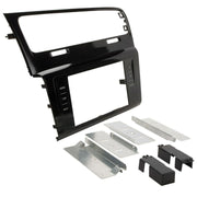 Scosche VW2352HGB, 2015 Volkswagen Golf ISO Double DIN Kit, High Gloss Black (Mark 7 Models)