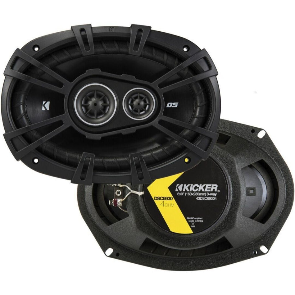 Kicker DSC69304, DS Series 6x9" 3-Way Speakers (43DSC69304)