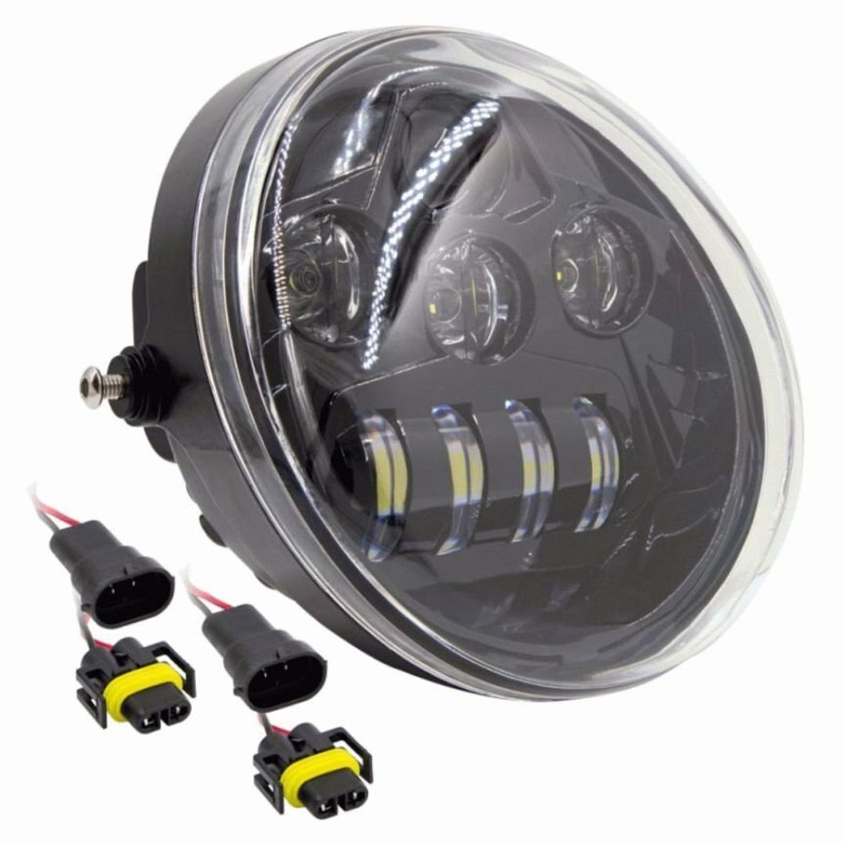 Metra BC-HDHLR1, 7" 8 LED Oblong Oval Motorcycle Light - Black Front Face