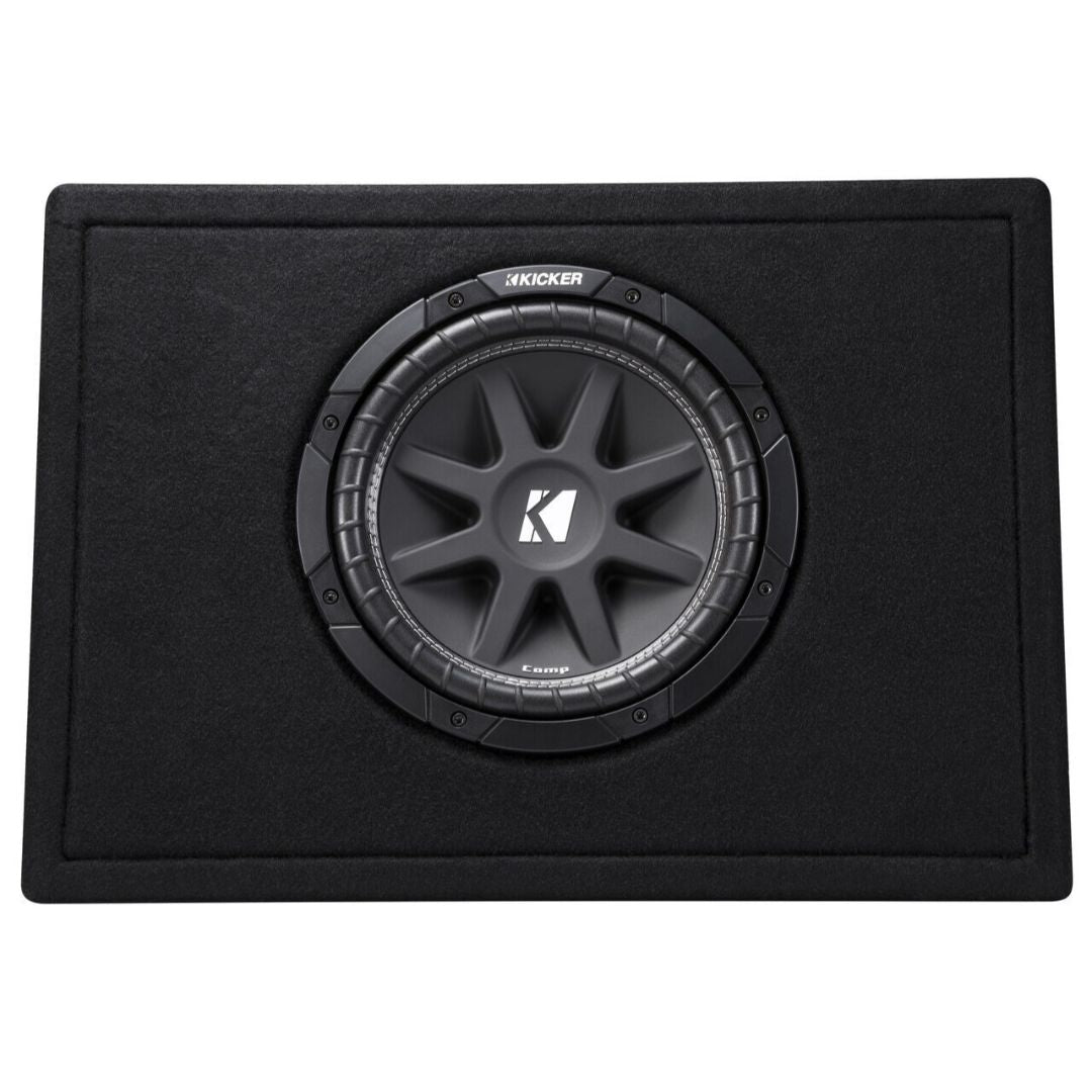 Kicker TC104, Single Comp 10" Sub in Thin Profile  Vented Box, 4-Ohm, 150W (43TC104)