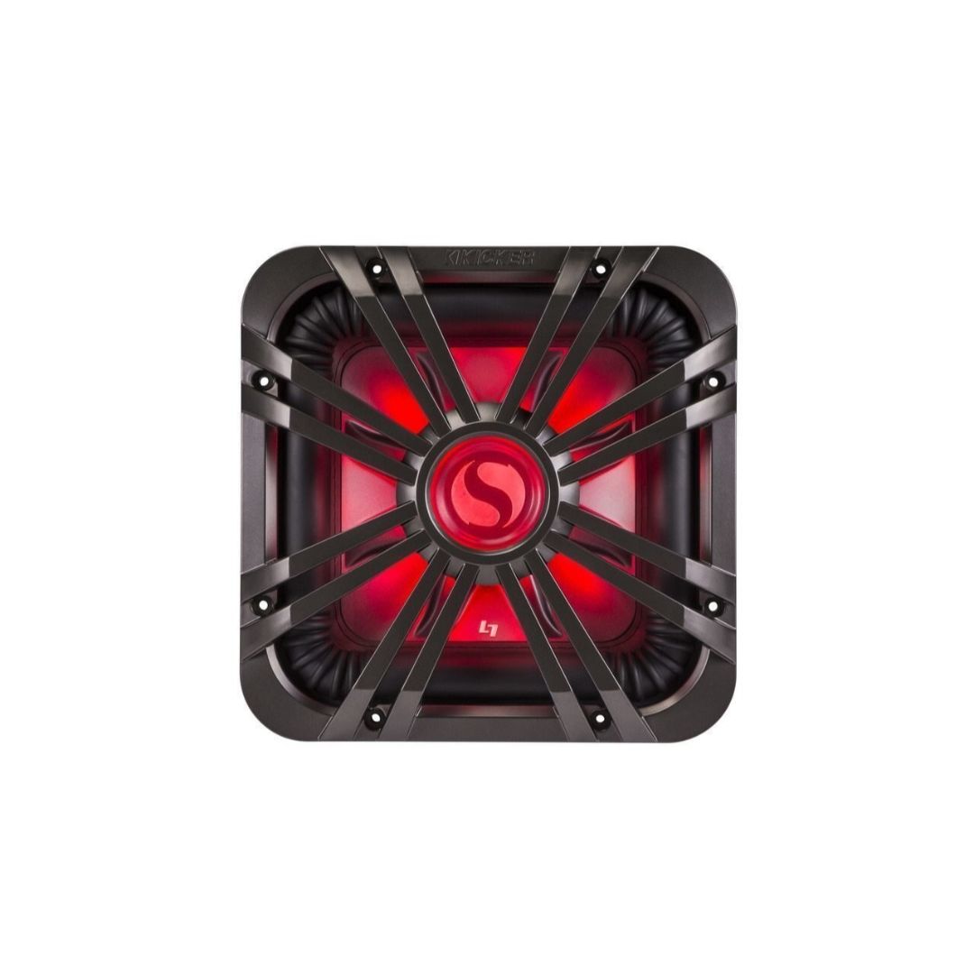 Kicker L710GLC, 10" Square Subwoofer Grille, LED, Charcoal (11L710GLC)