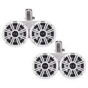 Kicker KMTDC65W, KMTC65 (165mm) Loaded Marine Dual Cans with 45KM654L speaker pairs; white grill on white can (45KMTDC65W)