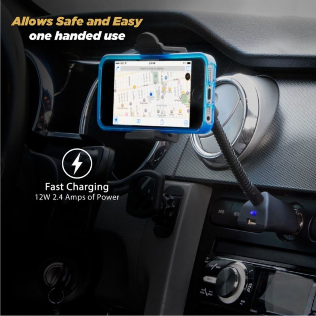 Scosche H12VFXM, Universal Power Socket Flex Mount + USB Charging Port