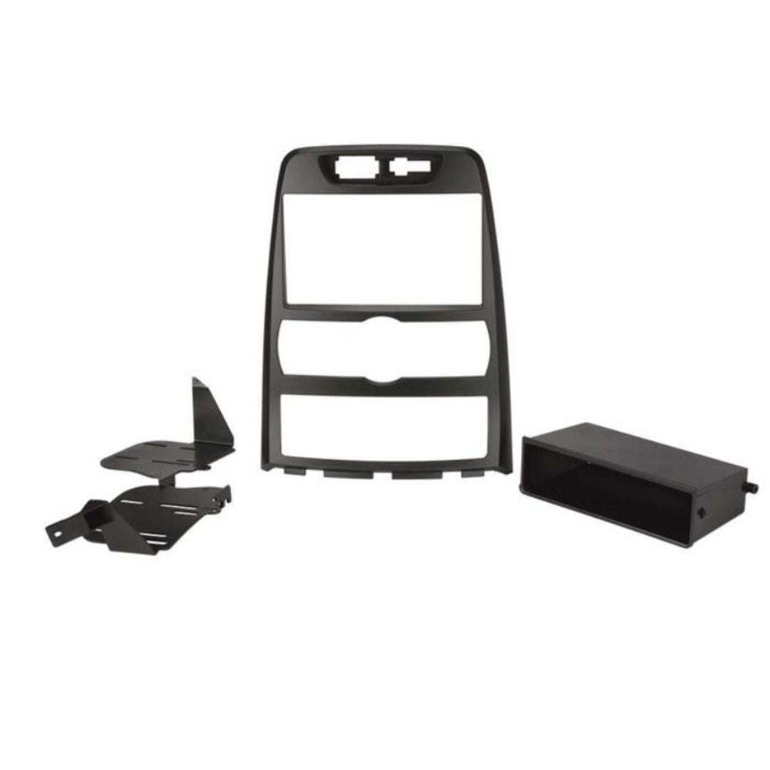 Scosche HY1628B, 2010-2012 Hyundai Genesis Coupe, ISO Double DIN & DIN+Pocket Kit, Auto A/C, Black