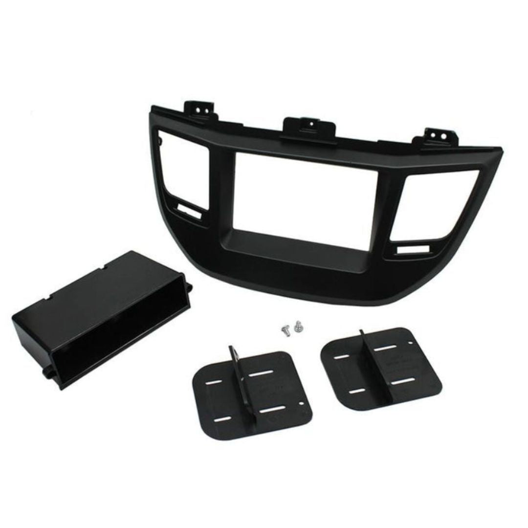 Scosche HY1635B, 2016-Up Hyundai Tucson ISO Double DIN w/ Pocket Kit; Black
