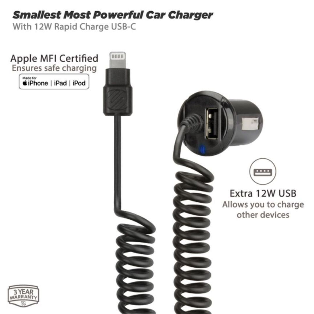 Scosche I2C12A, Lightning Car Charger 12W 2.4A