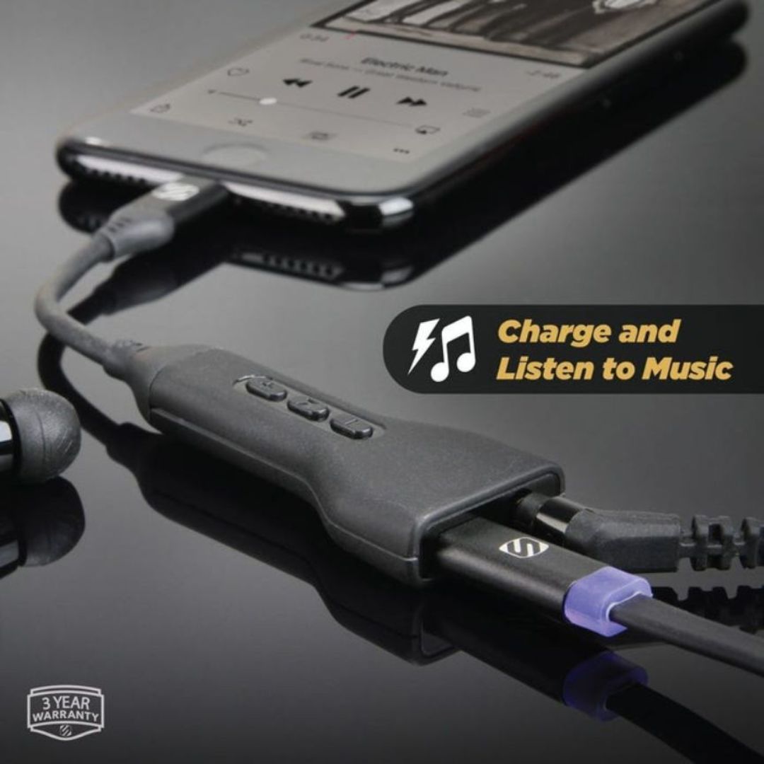 Scosche I3AAP, Headphone/Aux Adaptor w/ Pass Through Power For Lightning Devices