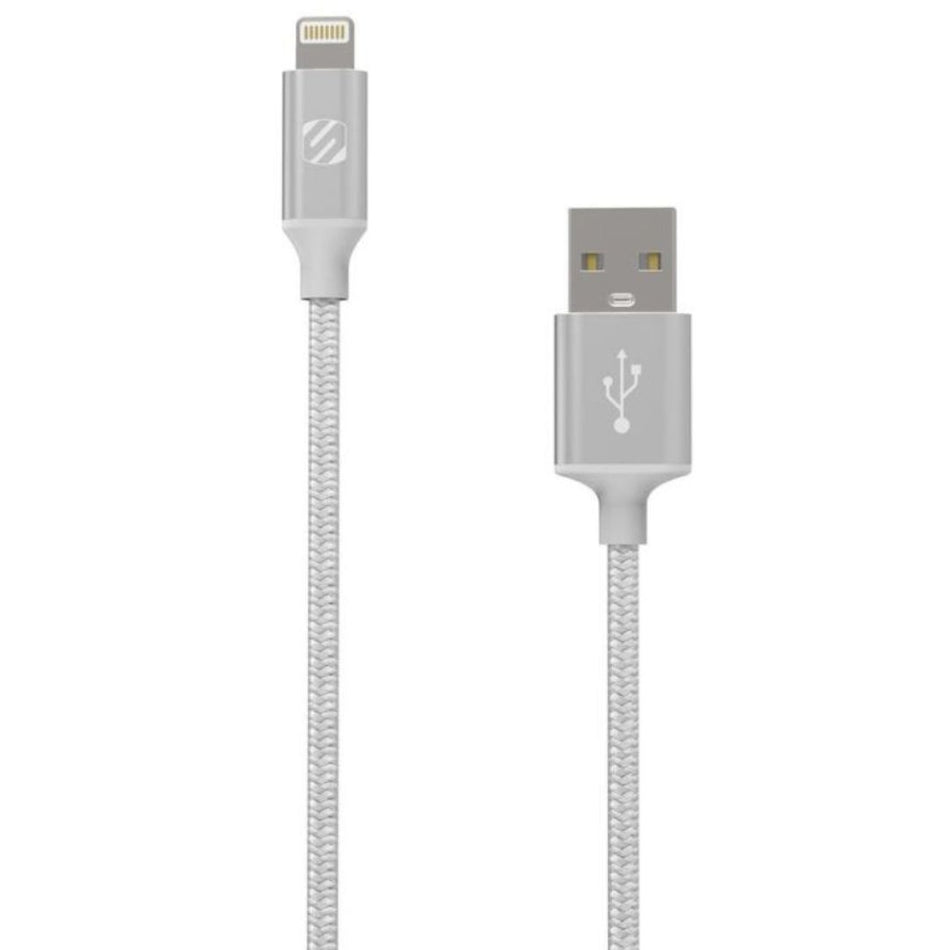 Scosche I3B4SR, USB A to Lightning Braided 4 Foot (Silver)
