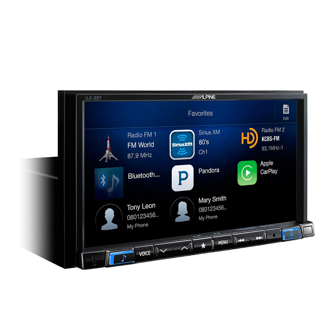 Alpine iLX-207, 7" Double-Din Digital Media Receiver, CarPlay &  Android Auto