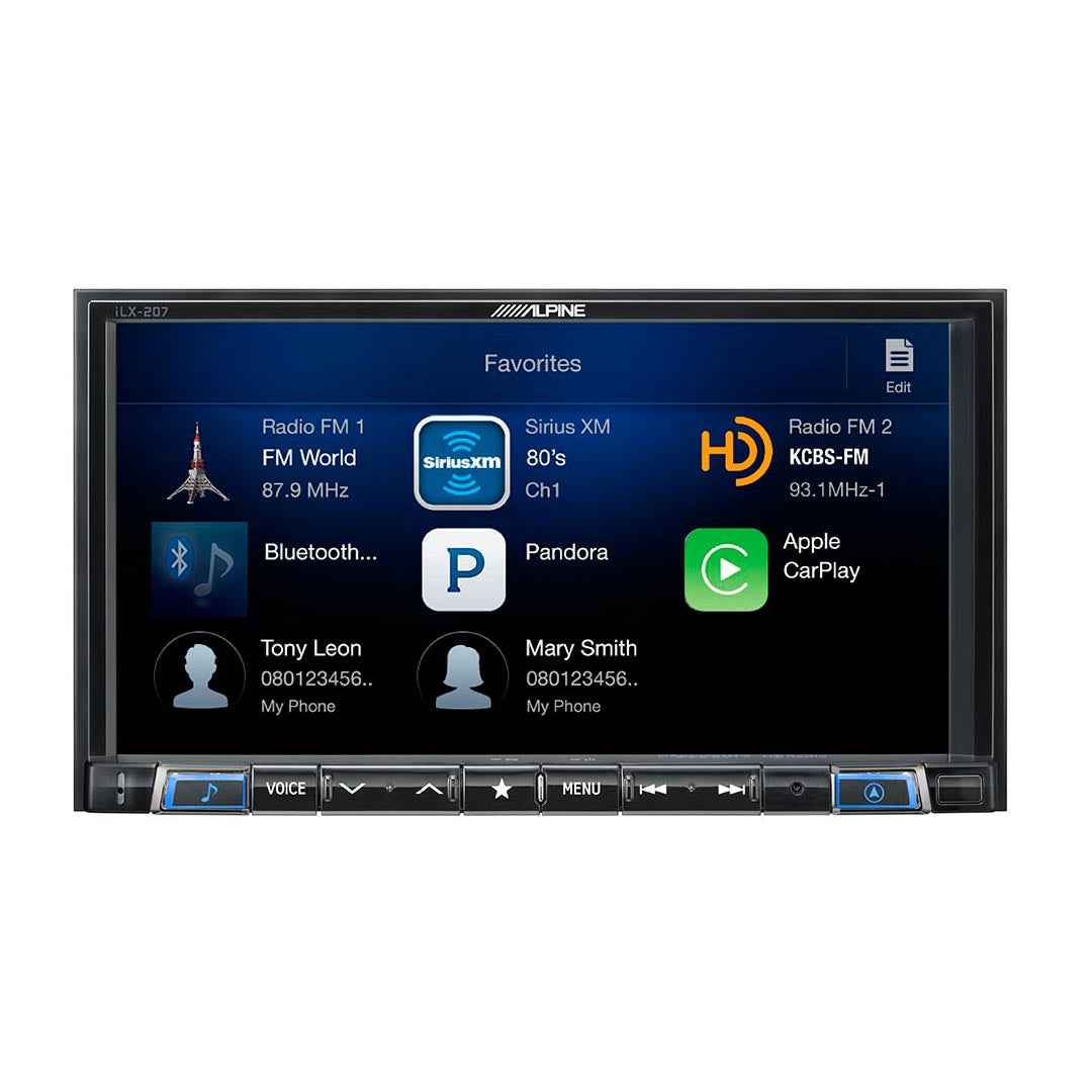 Alpine iLX-207, 7" Double-Din Digital Media Receiver, CarPlay &  Android Auto
