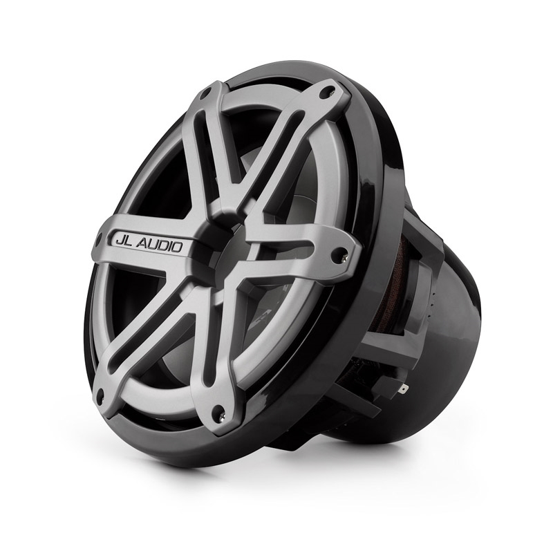 JL Audio M10IB5-SG-TB, M Series Marine 10" 4-Ohm Subwoofer, Infinite Baffle, Titanium/Black Sport Grille, 250W