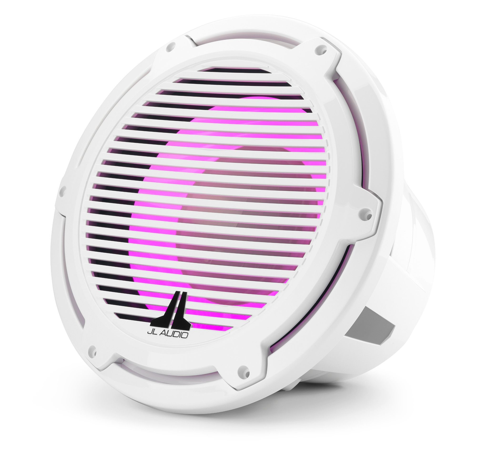 JL Audio M7-12IB-C-GWGW-i-4, 12" Infinite Baffle Marine Subwoofer - Classic Gloss White Grille w/ RGB LED, 600W