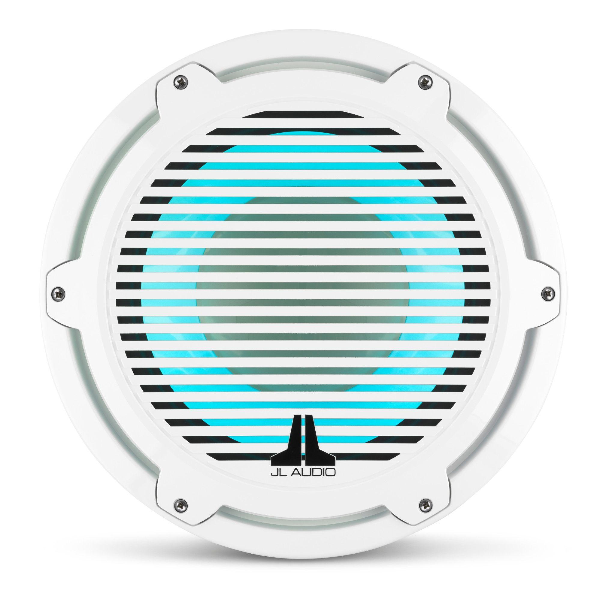 JL Audio M7-12IB-C-GWGW-i-4, 12" Infinite Baffle Marine Subwoofer - Classic Gloss White Grille w/ RGB LED, 600W