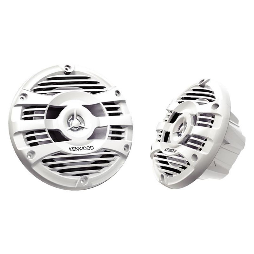 Kenwood KFC-1653MRW, 6.5" 2-Way Coaxial Marine / Motorsport Speaker w/ White Grille - 150W