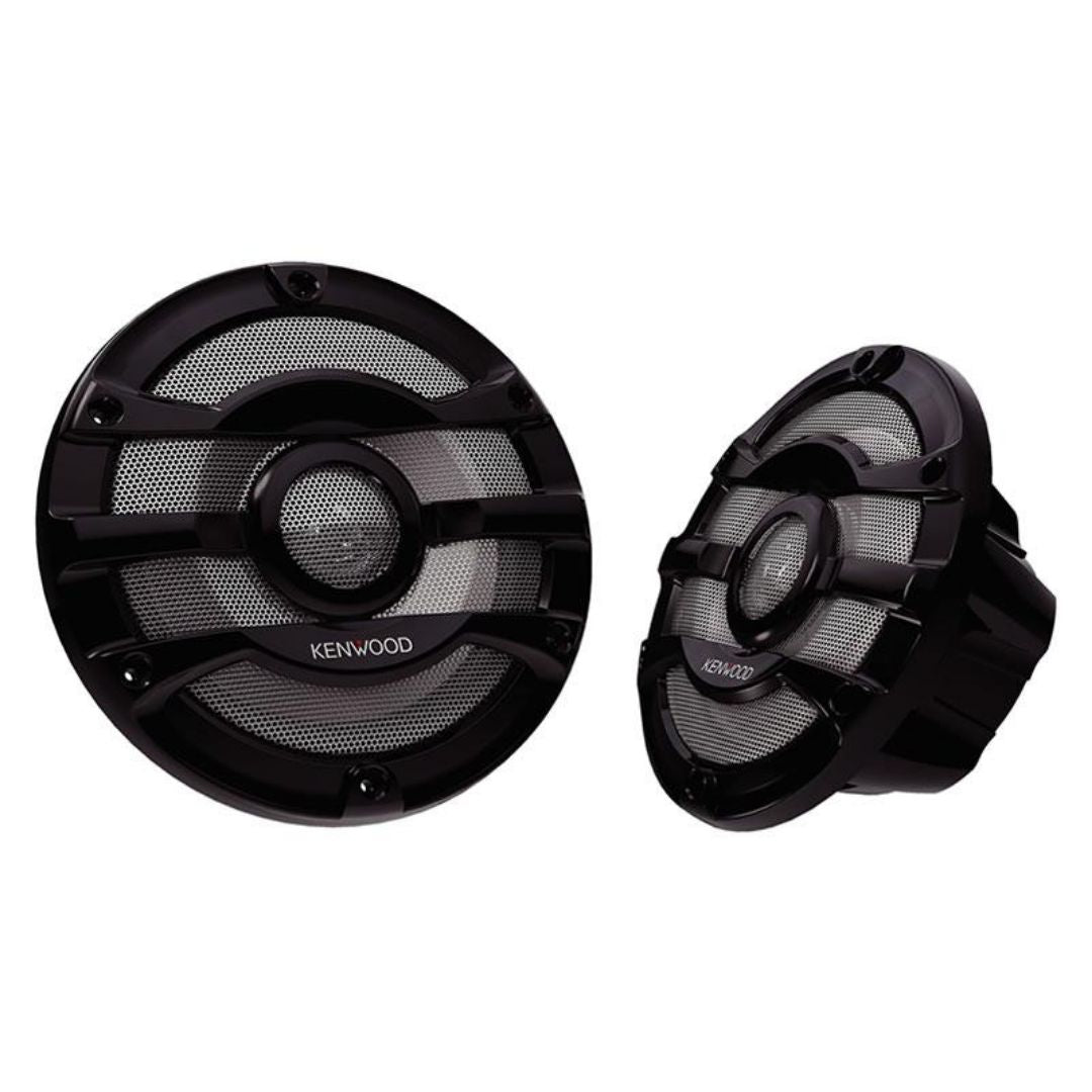 Kenwood KFC-2053MRB, 8" 2-Way Coaxial Marine / Motorsport Speaker - Black Grille, 300W