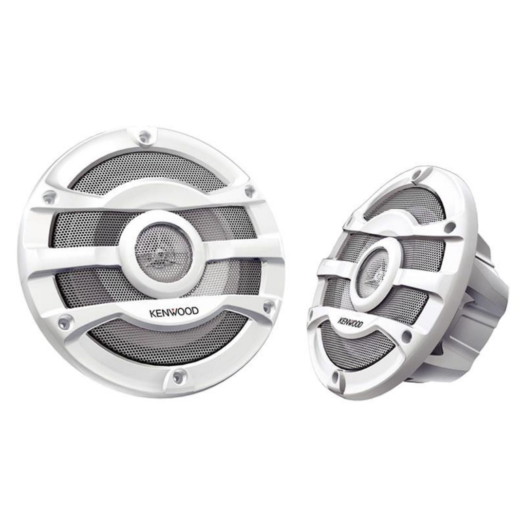 Kenwood KFC-2053MRW, 8" 2-Way Coaxial Marine / Motorsport Speaker - White Grille, 300W