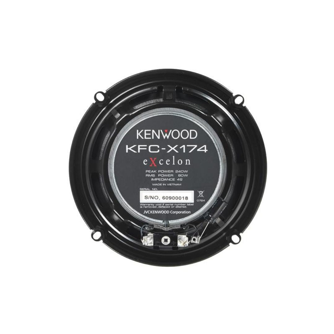 Kenwood KFC-X174, eXcelon 6-1/2" 2-Way Coaxial Car Speakers, 240W