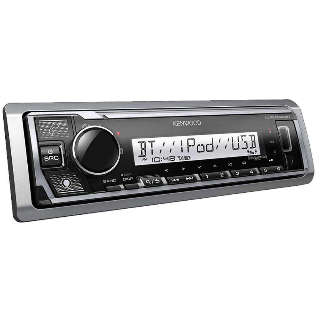 Kenwood KMR-M328BT, Marine / Motorsports Digital Media Receiver w/ Bluetooth and SiriusXM (Does not play CDs)