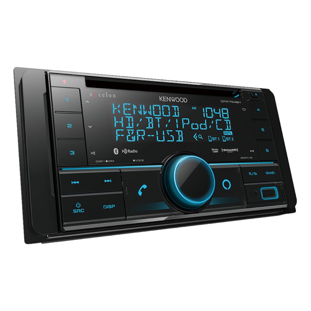 Kenwood DPX794BH, eXcelon Double Din CD Receiver w/ HD Radio, Bluetooth, Front/Rear USB, SiriusXM Ready - Alexa Built-in