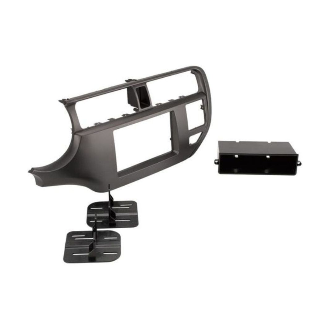 Scosche KA2413GMB, 2012-Up Kia Rio ISO Double DIN & DIN+Pocket Kit, Gun Metal