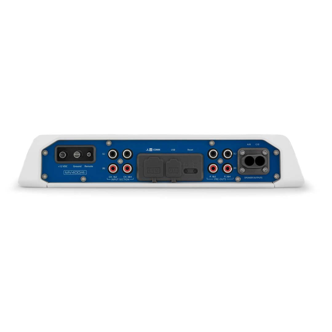 JL Audio MV400/4i, MVi Series Class D 4 Channel Marine Amplifier with Integrated DSP - 400W