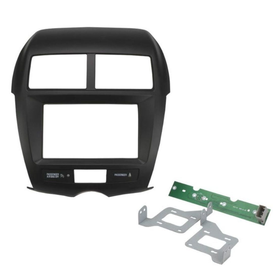 Scosche MI3022GB, 2011-Up Mitsubishi Outlander Sport ISO Double DIN Kit, Gloss Metallic Black