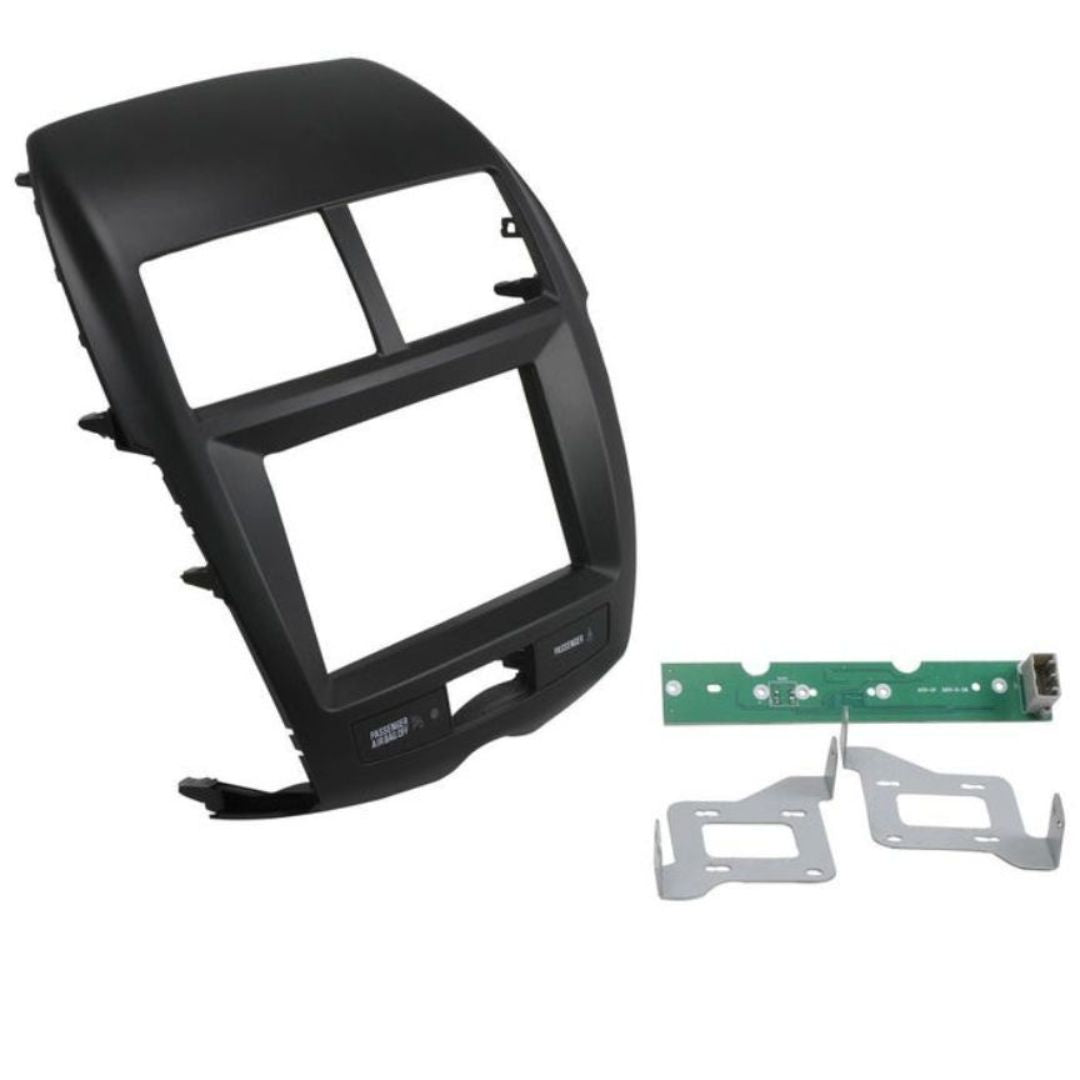 Scosche MI3022B, 2011-Up Mitsubishi Outlander Sport ISO Double DIN Kit, Flat Black