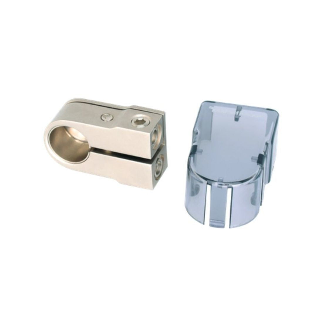 Rockford Fosgate RFDB4, Positive/Negative Battery Terminal Clamp, Platinum Finish