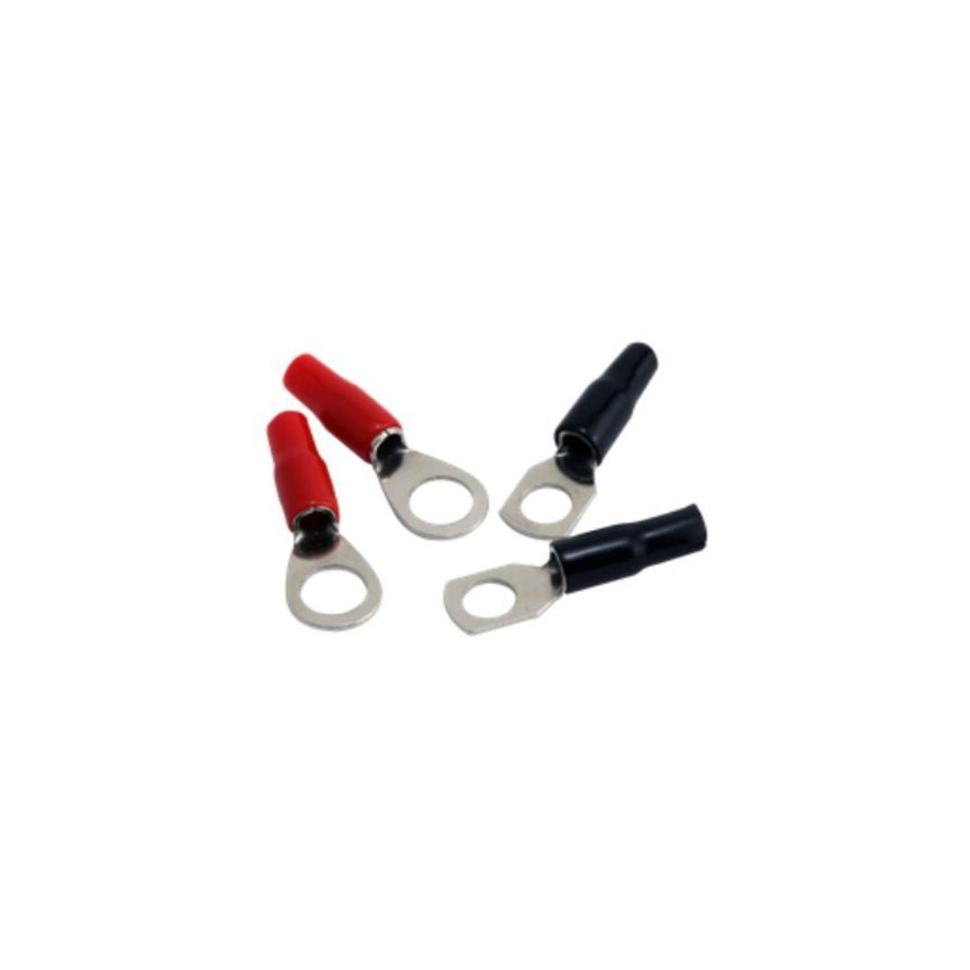 Rockford Fosgate RFTS4, 4 AWG Seamed Crimp Style Ring Terminal, Platinum Finish, 4 Pack