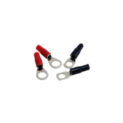 Rockford Fosgate RFTS4, 4 AWG Seamed Crimp Style Ring Terminal, Platinum Finish, 4 Pack