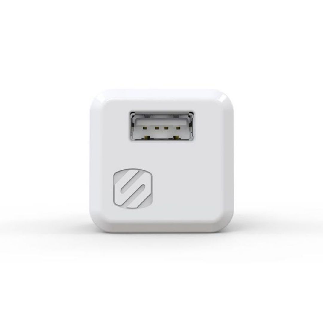 Scosche USBH121MWT, Low Profile 12W USB Wall Charger (White)