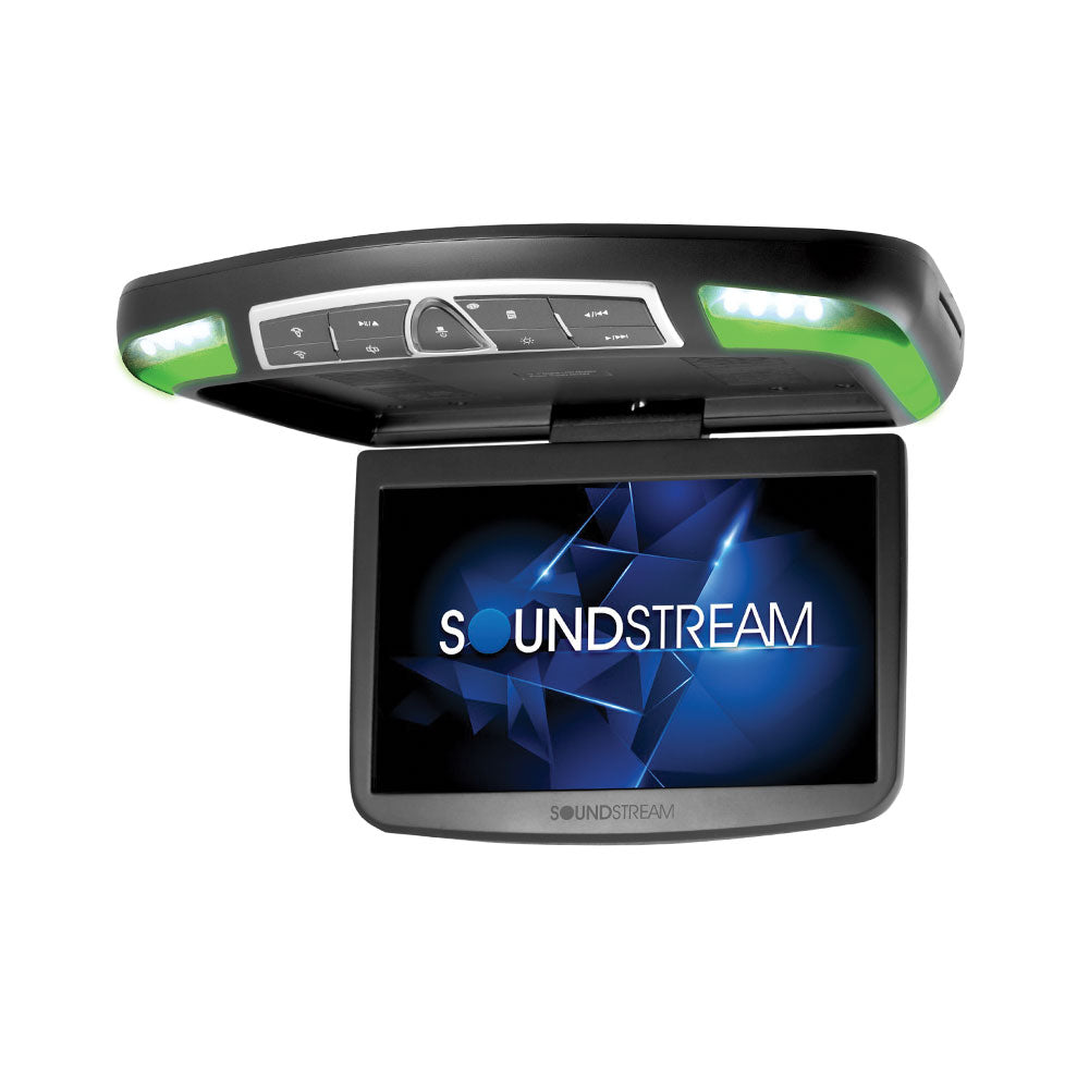 Soundstream VCM-138H, 13.8" Ceiling Mount DVD Entertainment. Sys., Mobile Link, RGB Lights, 3 Color Change