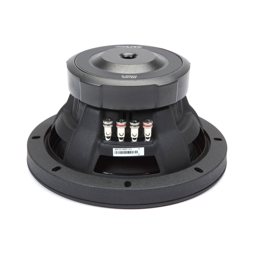 Alpine S-W8D2, S Series Dual 2 Ohm Voice Coil 900 Watts Subwoofer, 8"