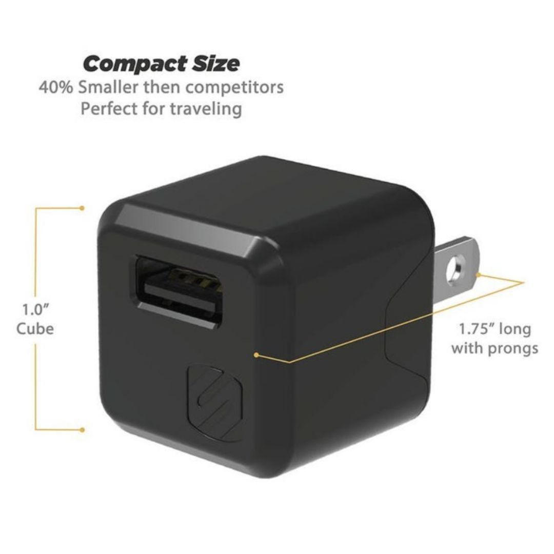 Scosche USBH121M, 12W Mini Single USB AC Charger